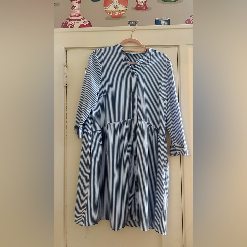 Blue and white striped short dress. Versatile and just plain fun! By TUCKERNUCK